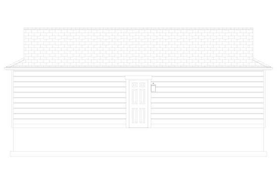 Exterior - Rear Elevation 1 for Traditional House Plan #1060-121, 0 bath