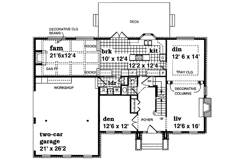Dream House Plan - Floor Plan - Main Floor for Country House Plan #47-897 - 4 bed, 2.5 bath