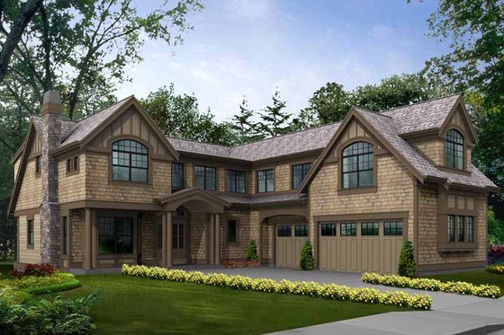 Exterior - Front Elevation 3 for Craftsman House Plan #132-470 - 4 bed, 3.5 bath