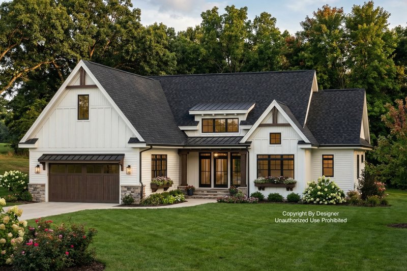 Dream House Plan - Farmhouse Exterior - Front Elevation Plan #51-1248