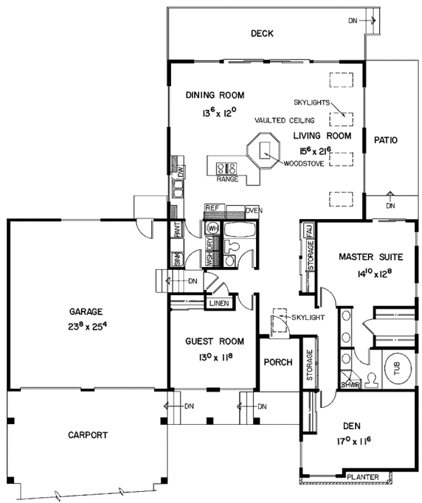 Architectural House Design - Traditional Floor Plan - Main Floor Plan #60-930