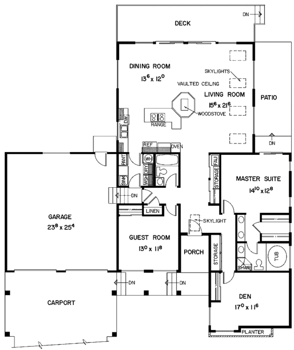 Home Plan - Traditional Floor Plan - Main Floor Plan #60-930