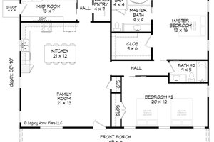 Floor Plan - Main Floor for Country House Plan #932-627 - 2 bed, 2 bath