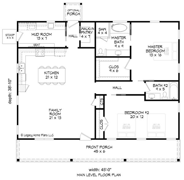 Country Floor Plan - Main Floor Plan #932-627