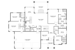 Floor Plan - Main Floor for Farmhouse House Plan #1060-361 - 4 bed, 3.5 bath