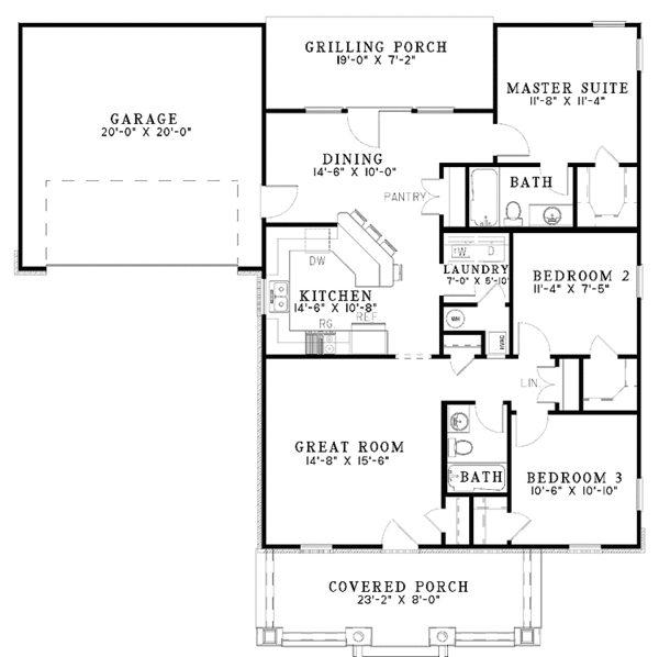 Architectural House Design - Craftsman Floor Plan - Main Floor Plan #17-2751