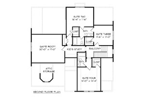 Floor Plan - Upper Floor for Victorian House Plan #413-882 - 4 bed, 4 bath