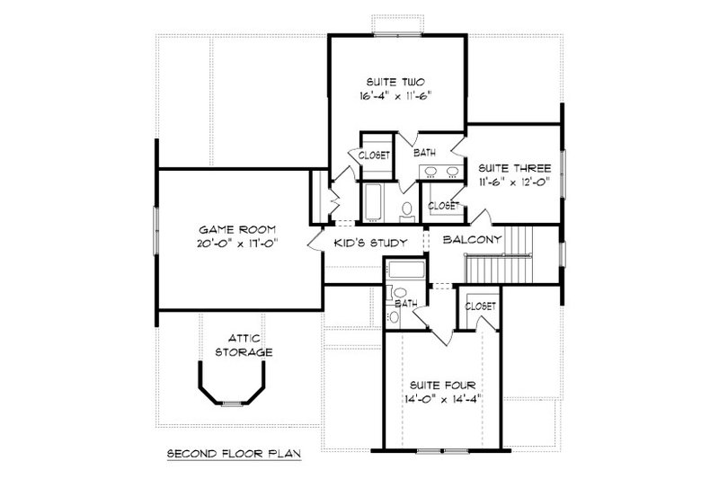 Home Plan - Floor Plan - Upper Floor for Victorian House Plan #413-882 - 4 bed, 4 bath