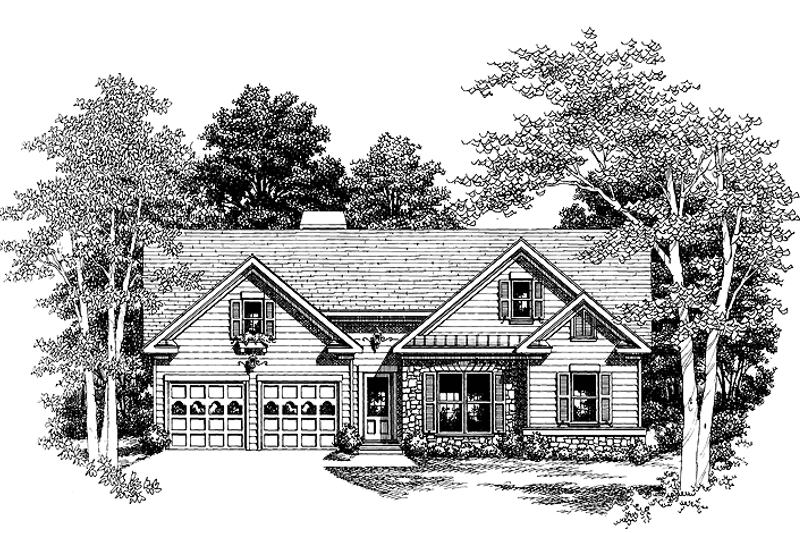 Home Plan - Exterior - Front Elevation 3 for Ranch House Plan #927-450 - 3 bed, 2 bath