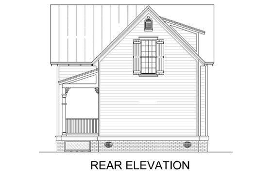 Exterior - Rear Elevation for Cottage House Plan #45-589 - 4 bed, 2 bath