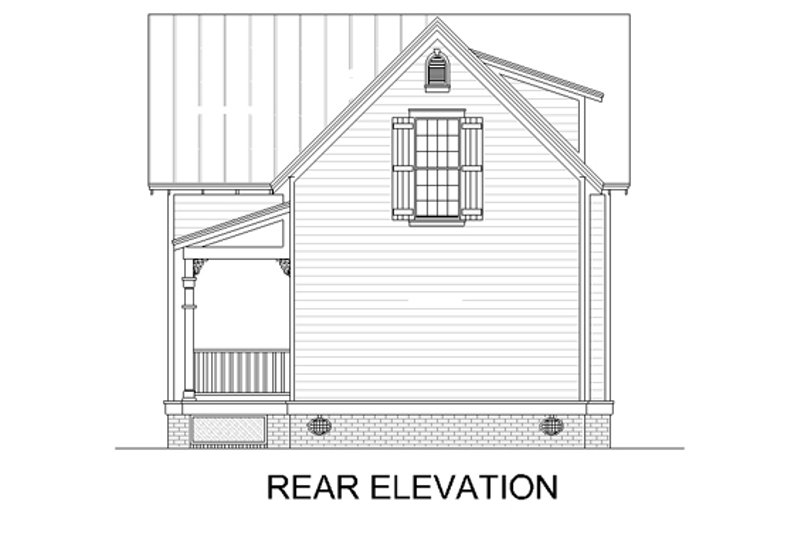 Dream House Plan - Exterior - Rear Elevation for Cottage House Plan #45-589 - 4 bed, 2 bath