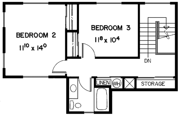House Plan Design - Traditional Floor Plan - Upper Floor Plan #60-972
