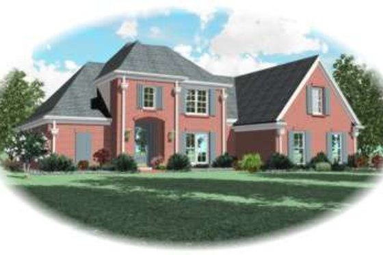Exterior - Front Elevation for European House Plan #81-1003 - 4 bed, 3 bath