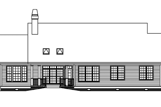 Exterior - Rear Elevation for Country House Plan #929-450 - 3 bed, 2 bath