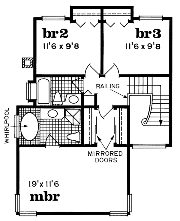 Home Plan - Contemporary Floor Plan - Upper Floor Plan #47-978