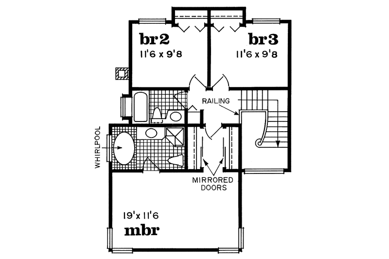 Home Plan - Floor Plan - Upper Floor for Contemporary House Plan #47-978 - 3 bed, 2.5 bath