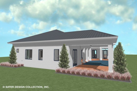 Exterior - Rear Elevation for Contemporary House Plan #930-521 - 3 bed, 3 bath