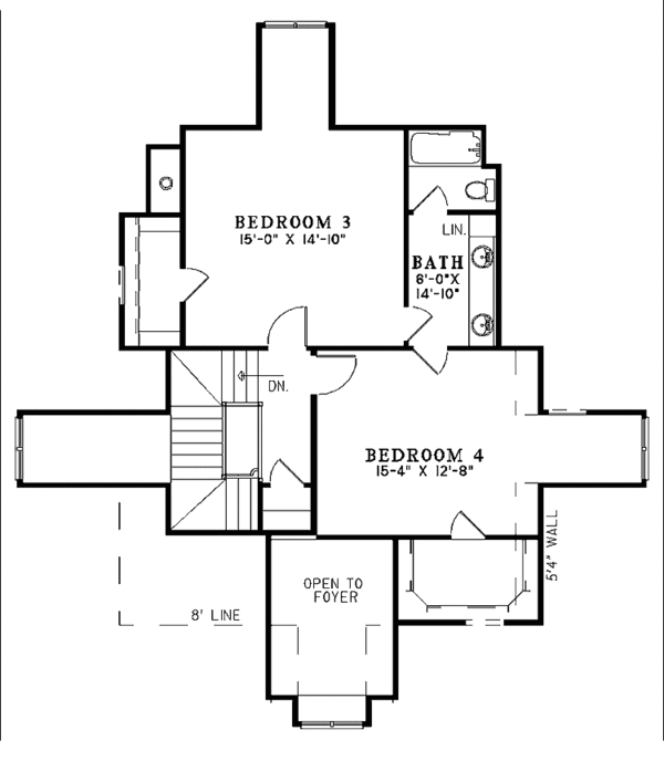 Home Plan - Traditional Floor Plan - Upper Floor Plan #17-3267