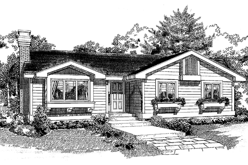 Architectural House Design - Ranch Exterior - Front Elevation Plan #47-925