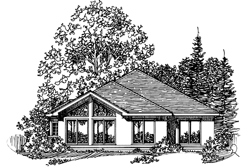 Home Plan - Exterior - Rear Elevation for Craftsman House Plan #1016-58 - 2 bed, 2 bath