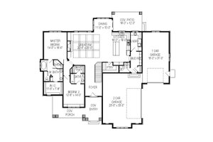 Floor Plan - Main Floor for Craftsman House Plan #920-33 - 4 bed, 4 bath