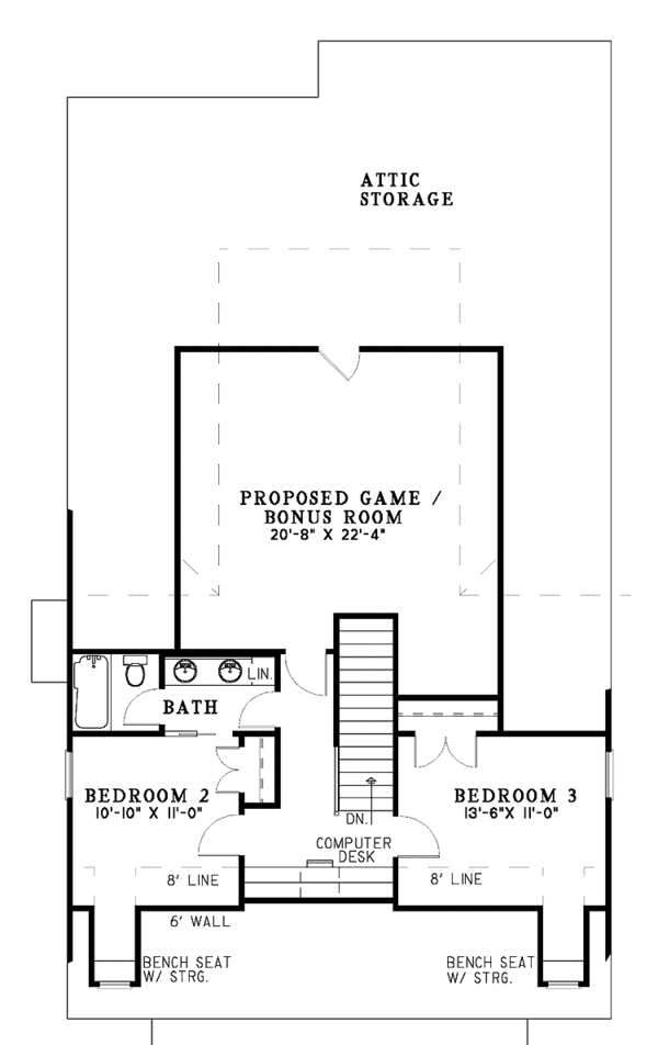 Home Plan - Craftsman Floor Plan - Upper Floor Plan #17-2950