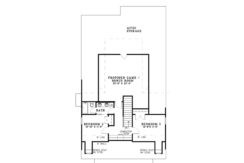House Plan Design - Floor Plan - Upper Floor for Craftsman House Plan #17-2950 - 3 bed, 2.5 bath