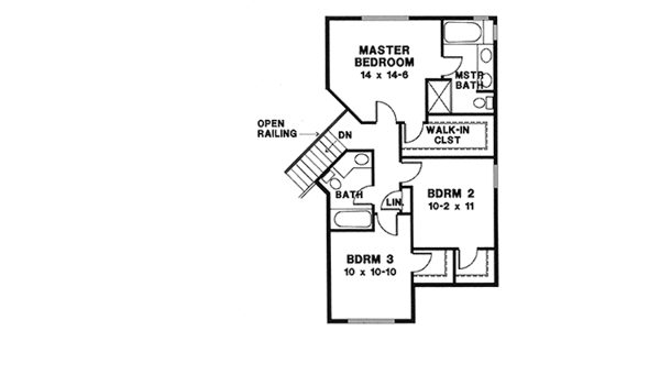 Architectural House Design - Traditional Floor Plan - Upper Floor Plan #966-23