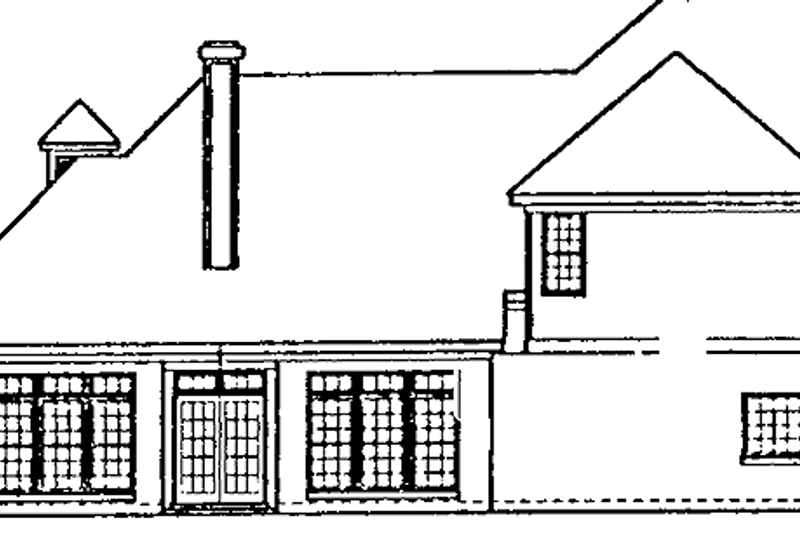 House Blueprint - Exterior - Rear Elevation for European House Plan #952-100 - 4 bed, 3 bath
