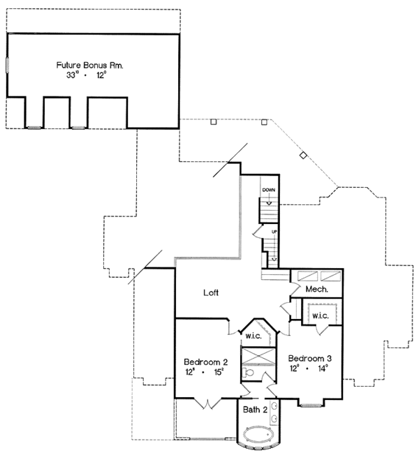 House Plan Design - Craftsman Floor Plan - Upper Floor Plan #417-743