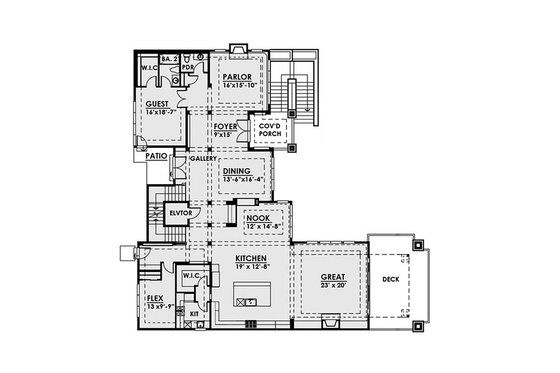 Floor Plan - Main Floor for Contemporary House Plan #1066-39 - 5 bed, 6 bath