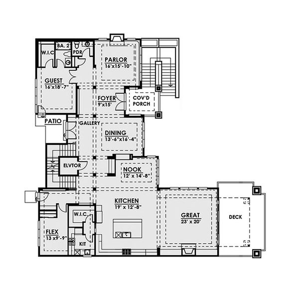 Architectural House Design - Contemporary Floor Plan - Main Floor Plan #1066-39