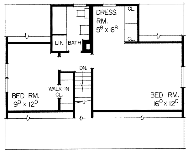 Colonial Floor Plan - Upper Floor Plan #72-294