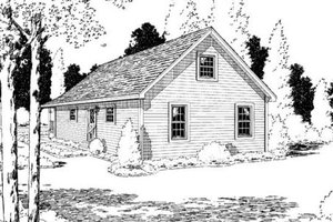 Exterior - Rear Elevation for Country House Plan #312-437 - 3 bed, 1 bath