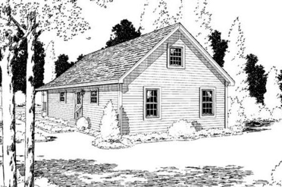 Exterior - Rear Elevation for Country House Plan #312-437 - 3 bed, 1 bath