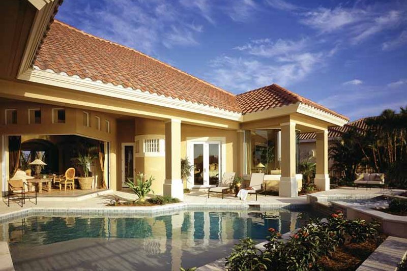 Home Plan - Exterior - Rear Elevation 1 for Mediterranean House Plan #930-104 - 3 bed, 4.5 bath