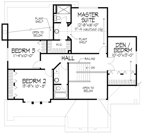 House Plan Design - Country Floor Plan - Upper Floor Plan #320-1136