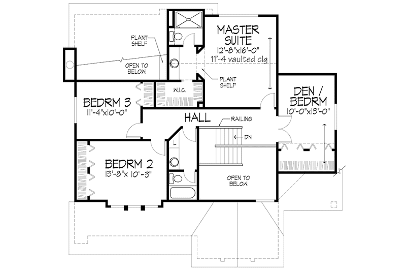 Home Plan - Floor Plan - Upper Floor for Country House Plan #320-1136 - 3 bed, 2.5 bath