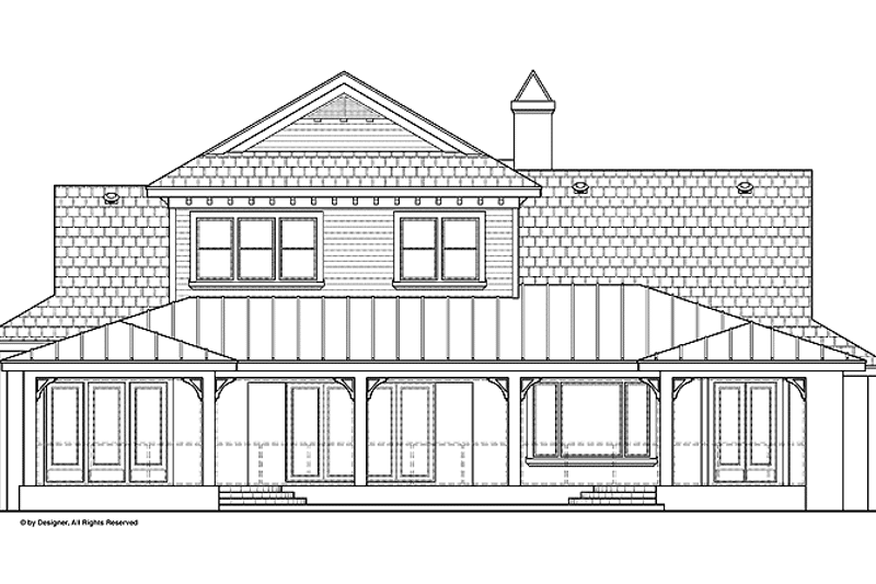 House Blueprint - Exterior - Rear Elevation for Country House Plan #1019-18 - 5 bed, 5 bath