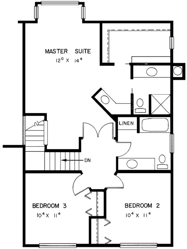 Contemporary Floor Plan - Upper Floor Plan #60-897