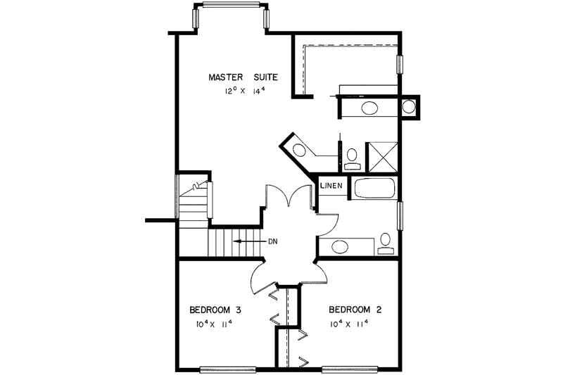 Home Plan - Floor Plan - Upper Floor for Contemporary House Plan #60-897 - 3 bed, 2.5 bath