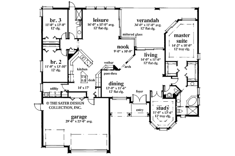 Home Plan - Floor Plan - Main Floor for Mediterranean House Plan #930-35 - 3 bed, 2.5 bath