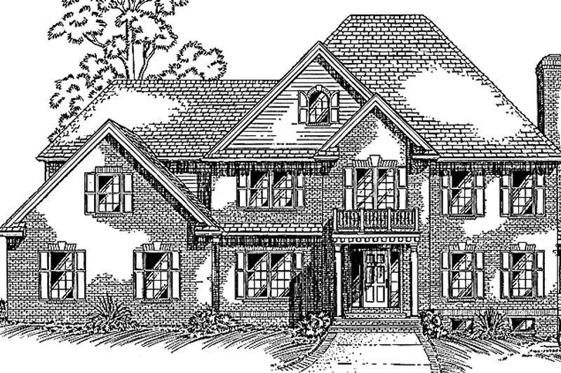 House Blueprint - Colonial Exterior - Front Elevation Plan #994-19