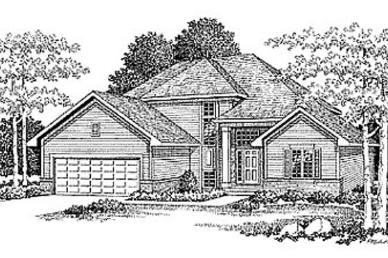 Exterior - Front Elevation for Traditional House Plan #70-258 - 3 bed, 2.5 bath