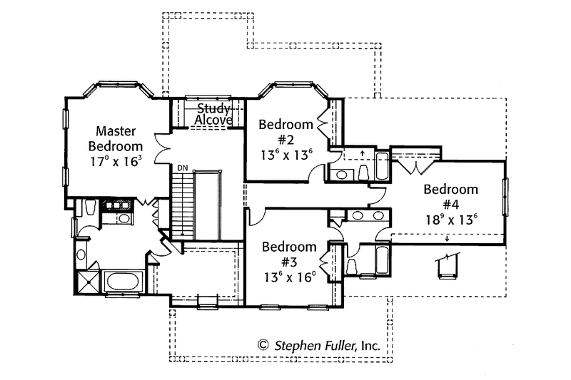 Dream House Plan - Floor Plan - Upper Floor for Country House Plan #429-342 - 4 bed, 3.5 bath