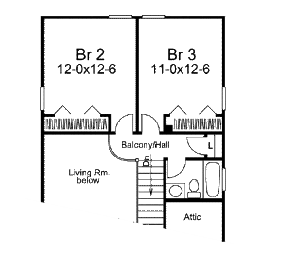 House Design - Country Floor Plan - Upper Floor Plan #57-301