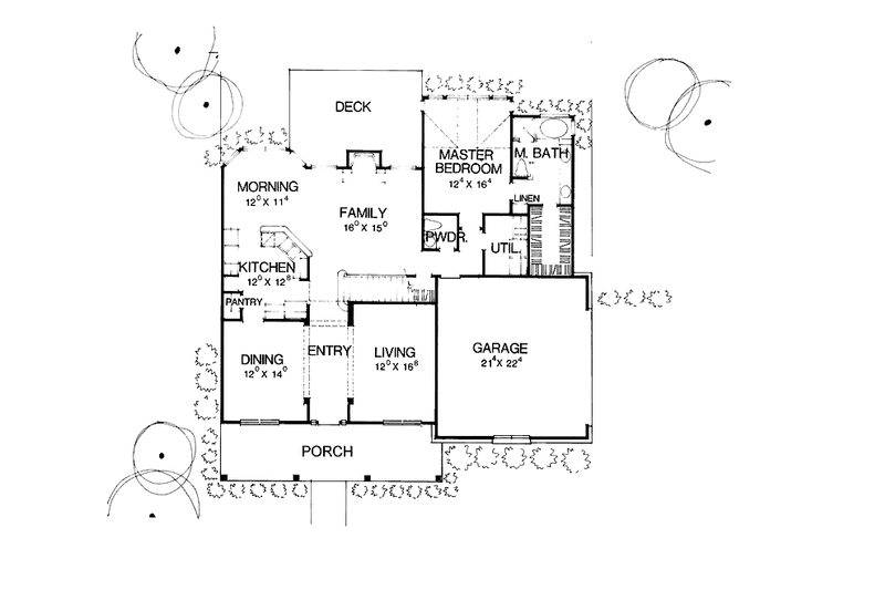 Home Plan - Floor Plan - Main Floor for Country House Plan #472-52 - 3 bed, 2.5 bath
