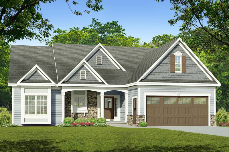 Architectural House Design - Ranch Exterior - Front Elevation Plan #1010-218