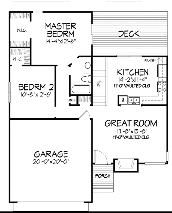 Architectural House Design - Ranch Floor Plan - Main Floor Plan #320-853