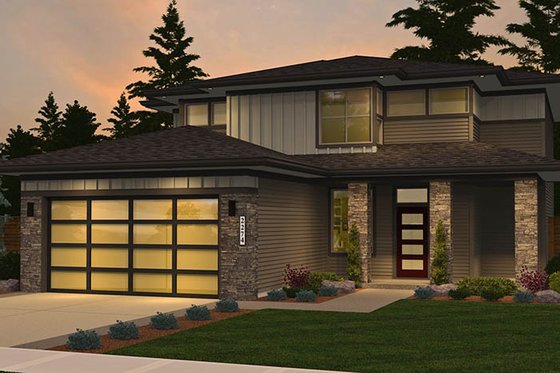 Exterior - Front Elevation 3 for Contemporary House Plan #943-49 - 4 bed, 2.5 bath